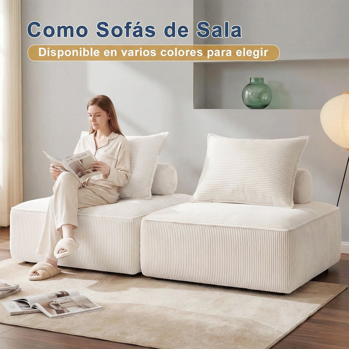 Sofá Modular Individual Sin Montaje Beige ZIVA