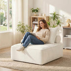 Sofá Modular Individual Sin Montaje Beige ZIVA
