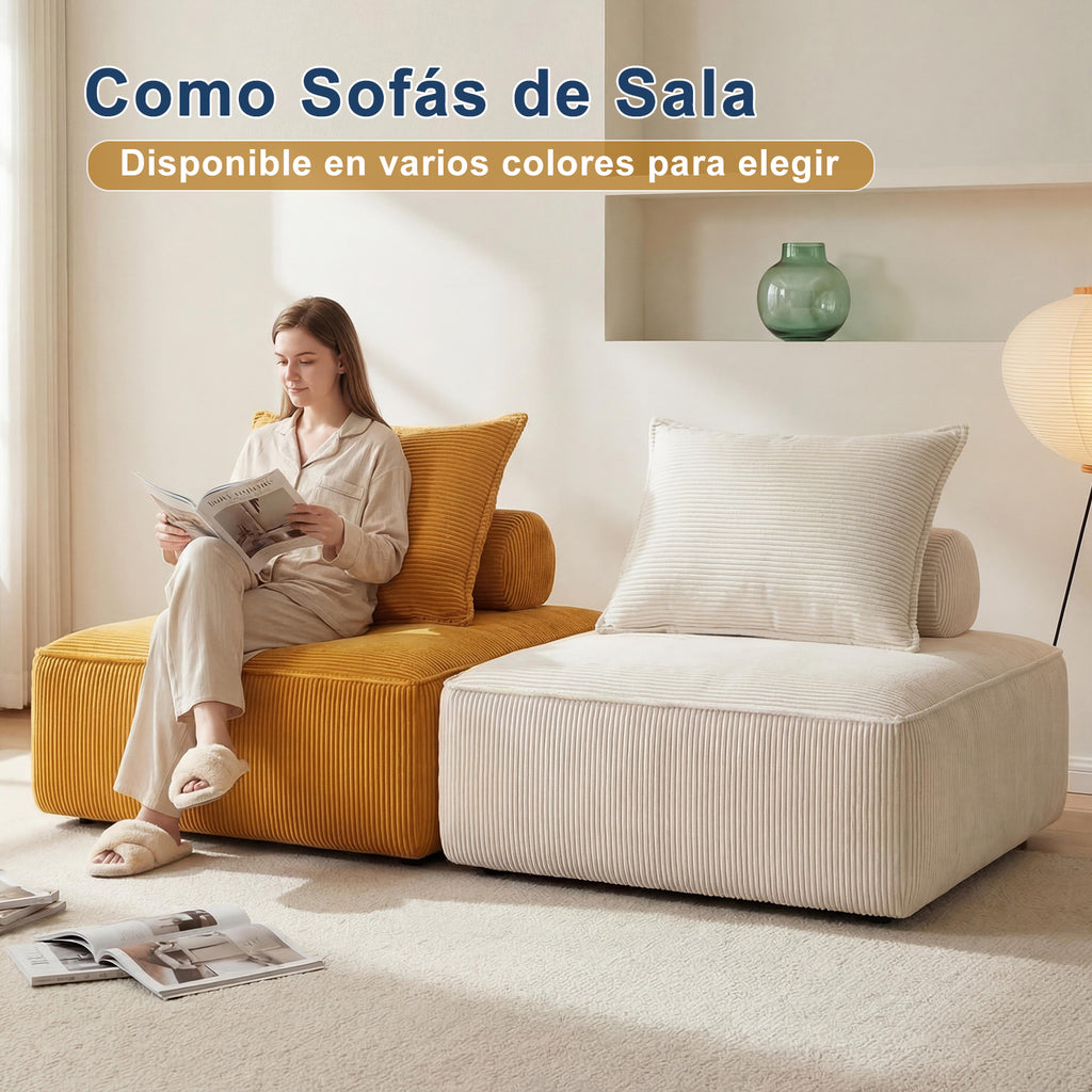 Sofá Modular Individual Sin Montaje Amarillo ZIVA