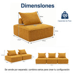 Sofá Modular Individual Sin Montaje Amarillo ZIVA