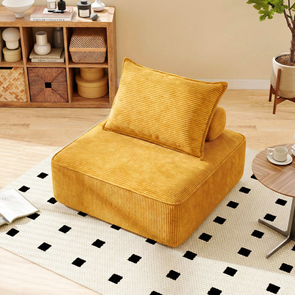 Sofá Modular Individual Sin Montaje Amarillo ZIVA