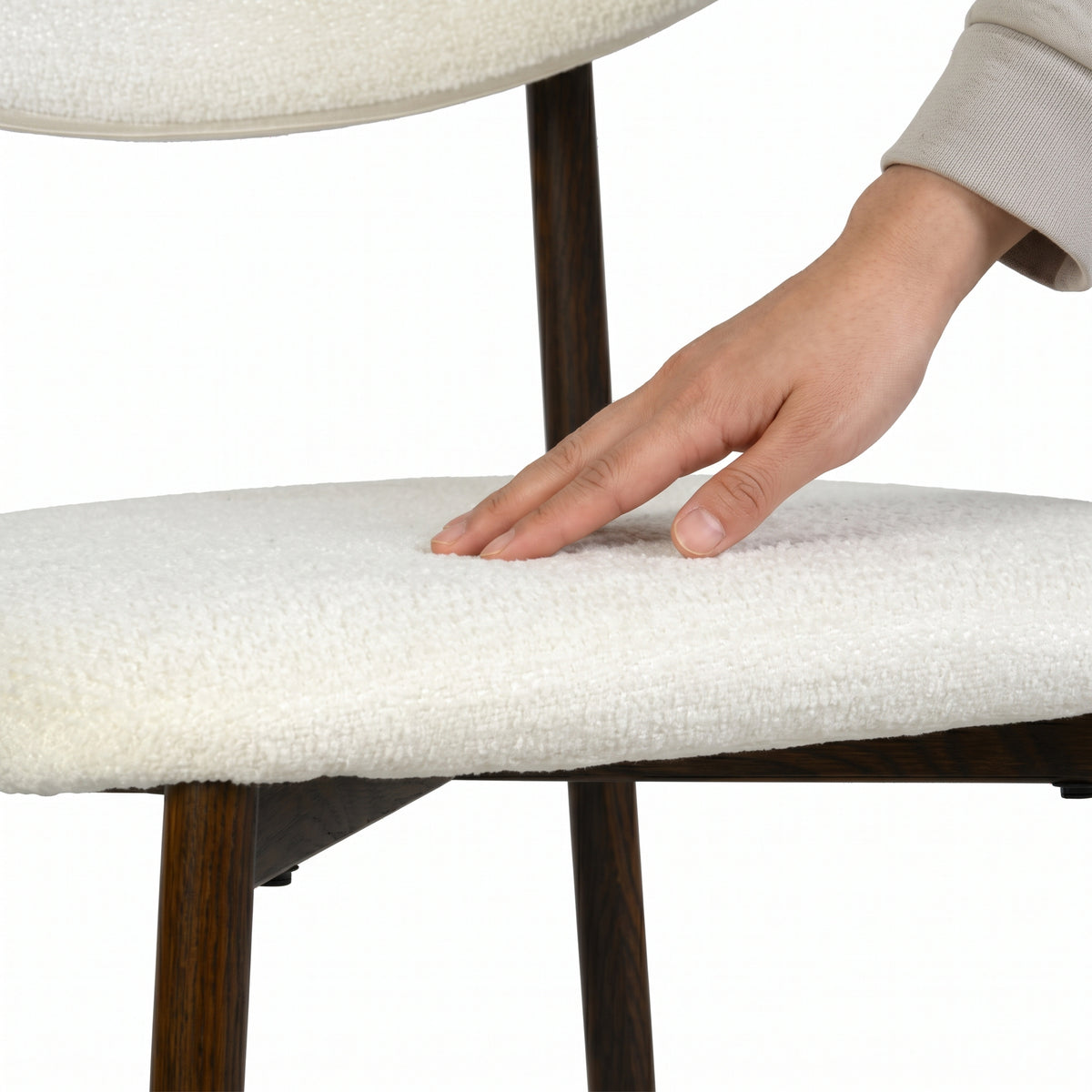 Juego de 2 Sillas de Comedor Tapizadas Color Beige Zorro
