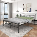 Base de Cama Matrimonial de Metal Negro con Cabecero