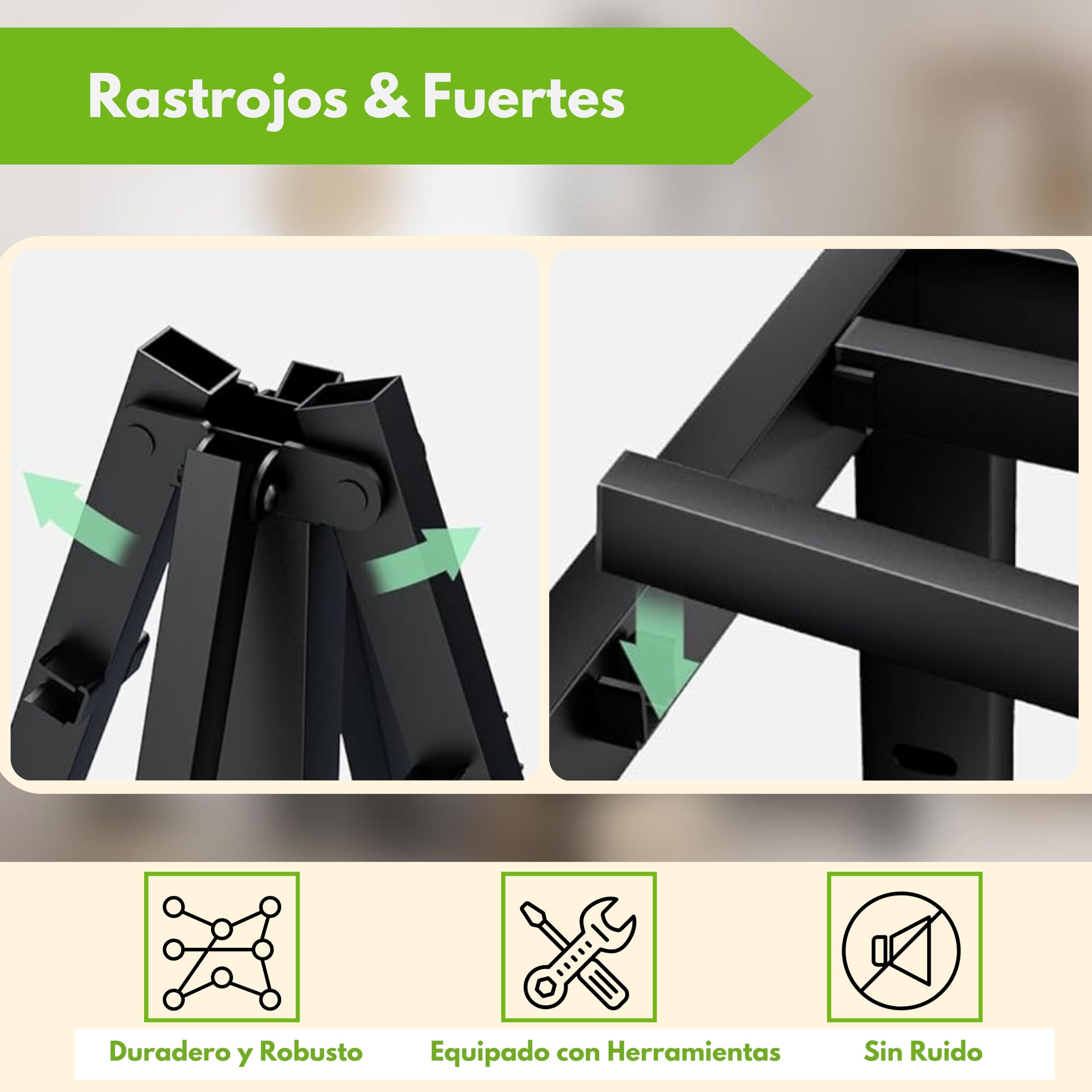 Base de Cama Individual de Metal Negro con Cabecero
