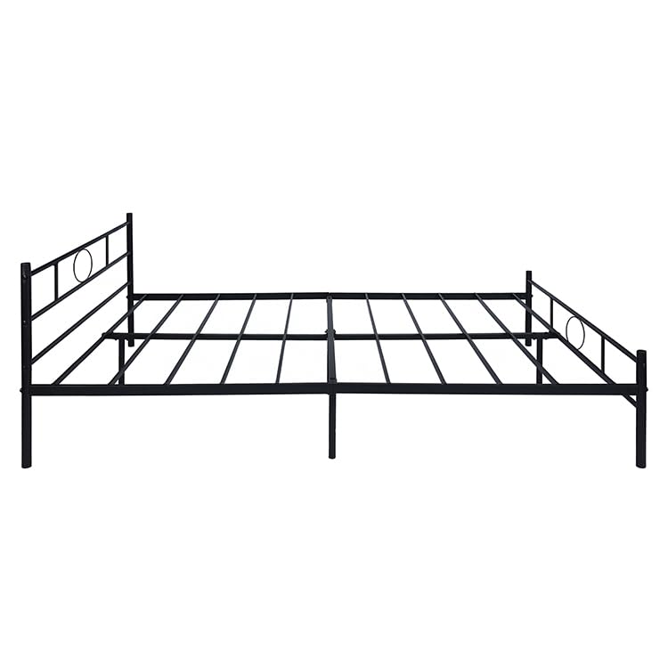 Base de Cama Matrimonial de Metal Negro con Cabecero