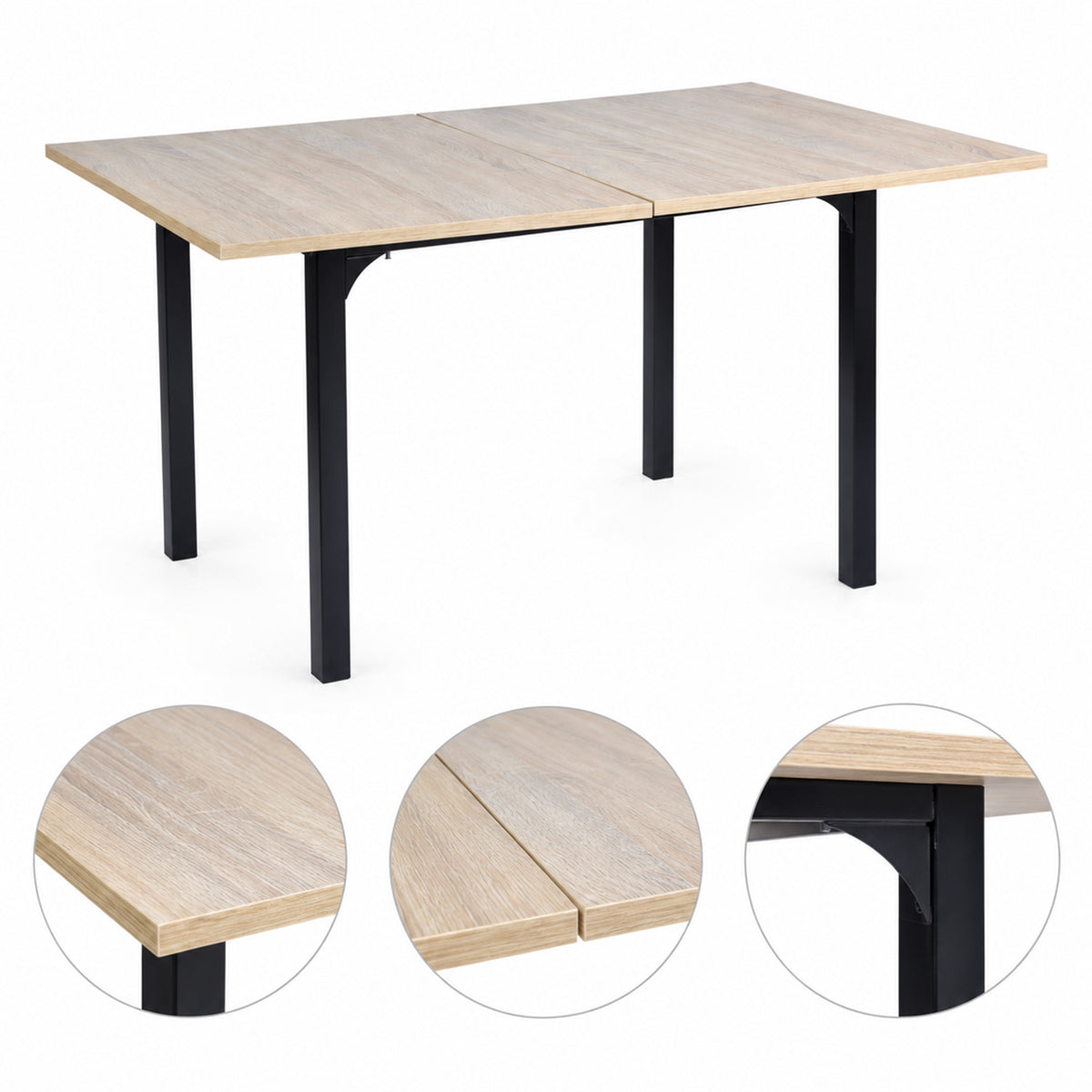 Juego de Comedor Extensible con 2 Sillas Mostaza