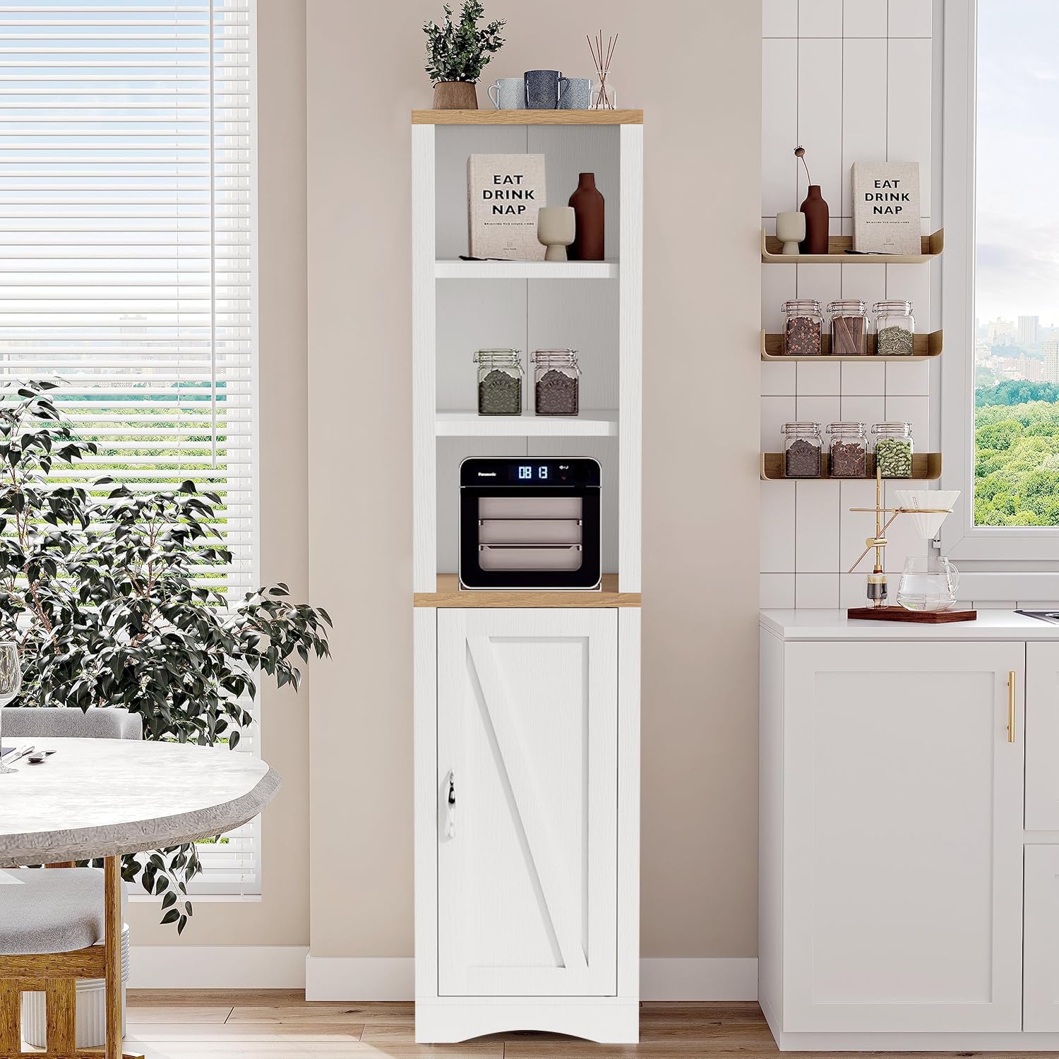 Gabinete de Almacenamiento con 3 Estantes y Puerta Litt