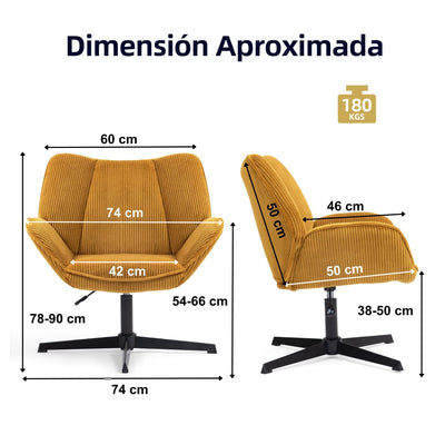 NUEVO Silla Sillón Individual Moderna en Altura Ajustable DUROTHIL Amarilla