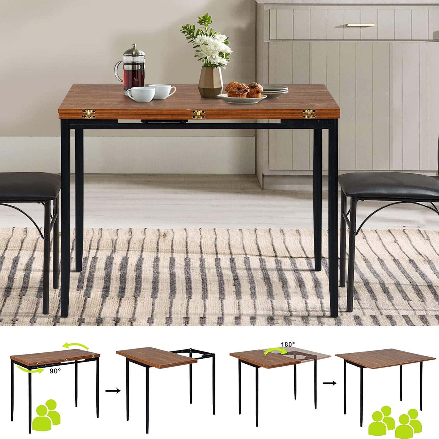 Mesa de Comedor Extendible Rectangular Clinton