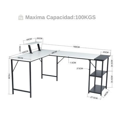 NUEVO 168CM Escritorio para Computadora en Forma de L Escritorio  IBARRA 168CM