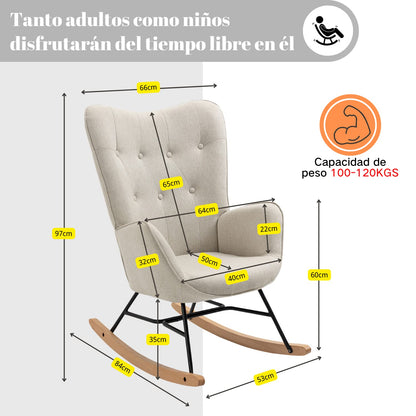 Mecedora Sillón Moderno Cómodo Sillón Reclinable Terciopelo EPPING