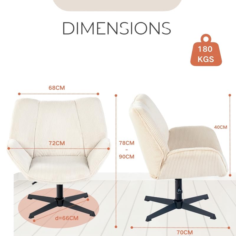 NUEVO Silla Sillón Individual Moderna en Altura Ajustable DUROTHIL Beige