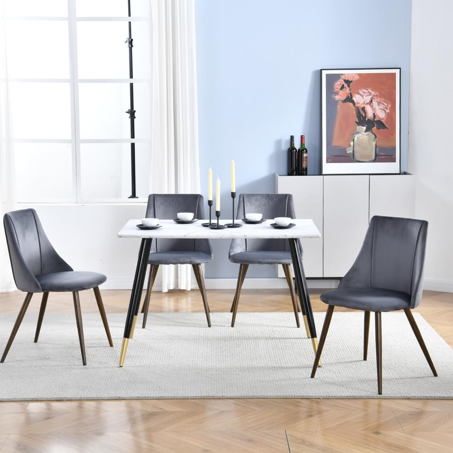 Mesa De Comedor Marble Estilo Eames Rectangular Whalen