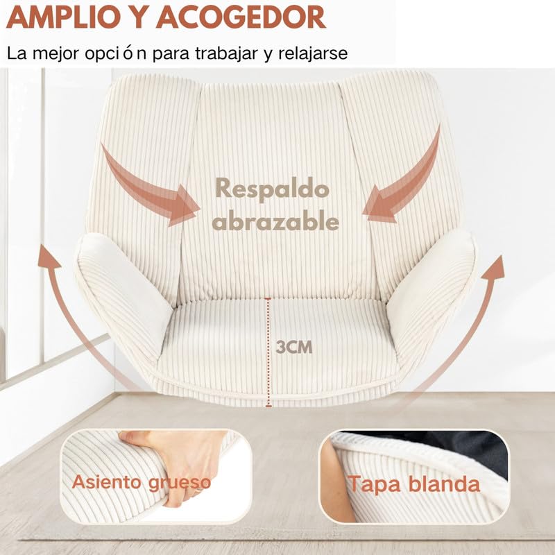 NUEVO Silla Sillón Individual Moderna en Altura Ajustable DUROTHIL Beige