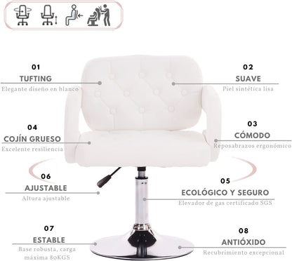 Silla de Tocador Contemporánea de Altura Ajustable 360 Rotation Akigae