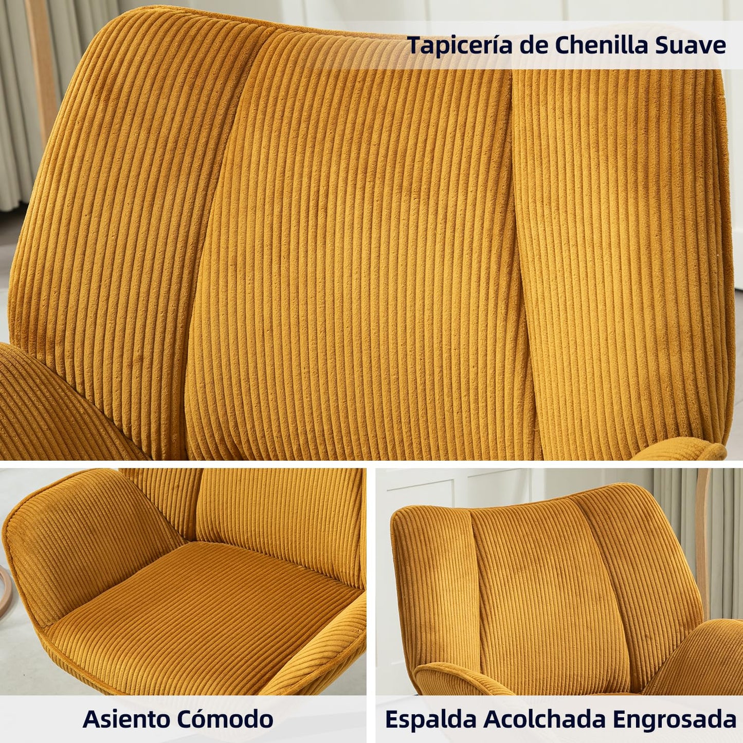 NUEVO Silla Sillón Individual Moderna en Altura Ajustable DUROTHIL Amarilla