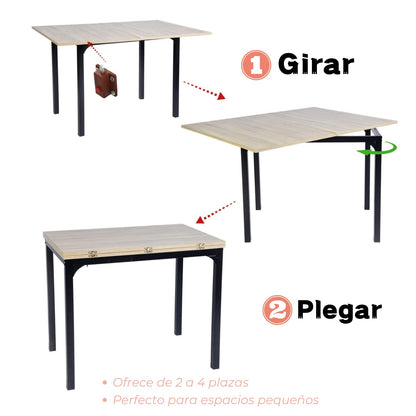 NEUVO Mesa de Comedor Extensible Rectangular: fácil de Abrir y Cerrar con Estructura metálica (Solo Mesa) MARLOWE