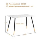 Mesa De Comedor Marble Estilo Eames Rectangular Whalen