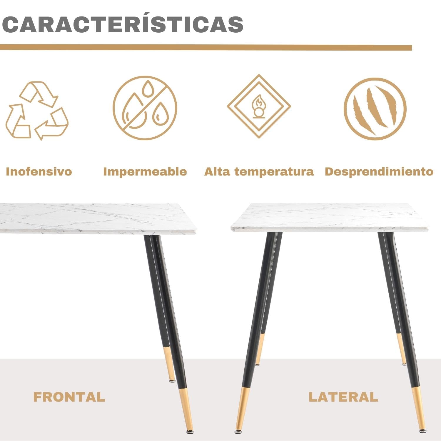 Mesa De Comedor Marble Estilo Eames Rectangular Whalen