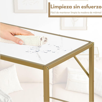 NUEVO Mesa Consola Dorado 100 cm Mesa de Entrada Moderna 3 Niveles Darrison