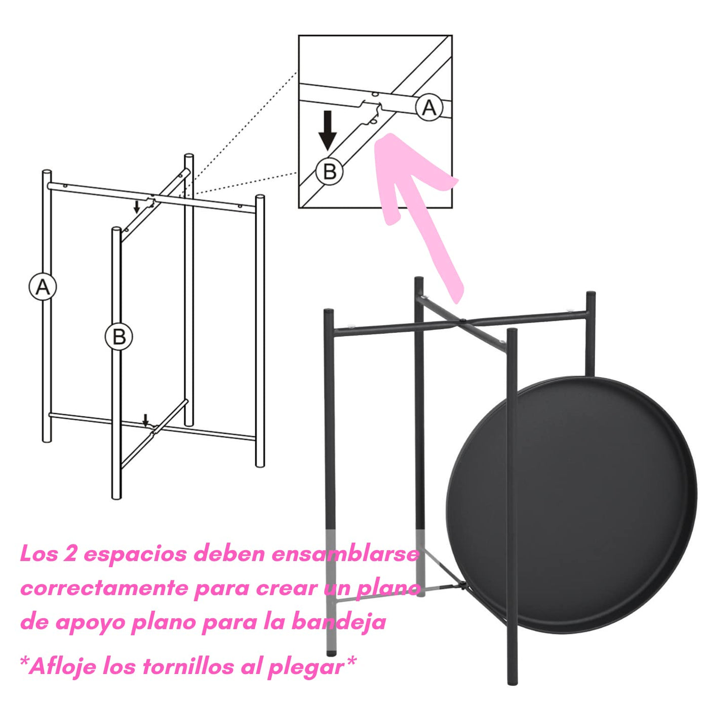 Mesa Auxiliar de Metal Moderna Peque?a Mesa de Centro Gladom