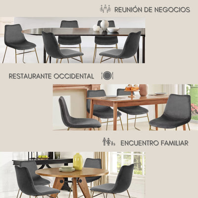 NUEVO Juego de 2 Sillas de Comedor de Terciopelo Sillas Moderno con Patas de Metal Dorado BATASSEL GOLD