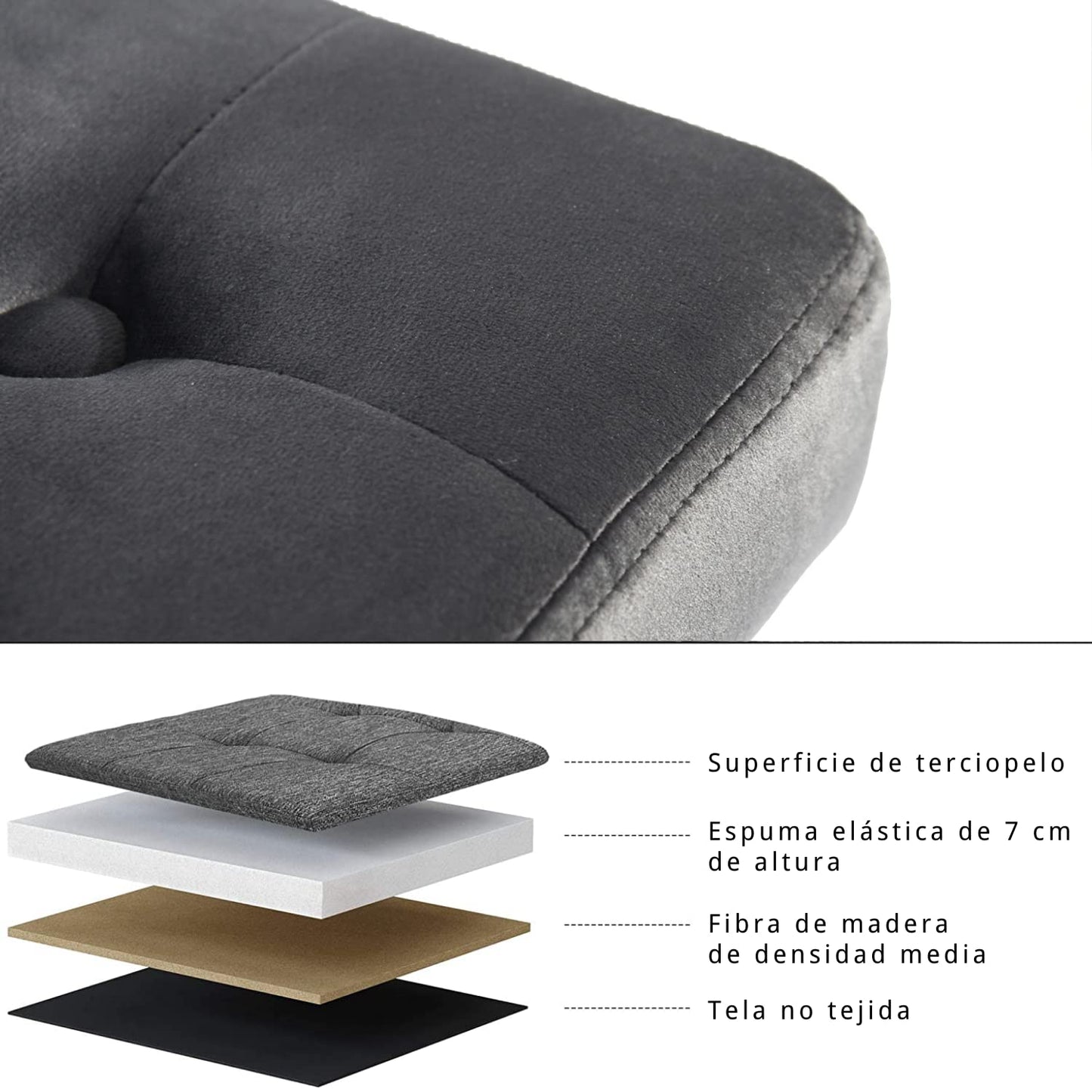 NUEVO Banco Otomano Tapizado 120cm Otomano Terciopelo Taburete para Recamara Rizzo