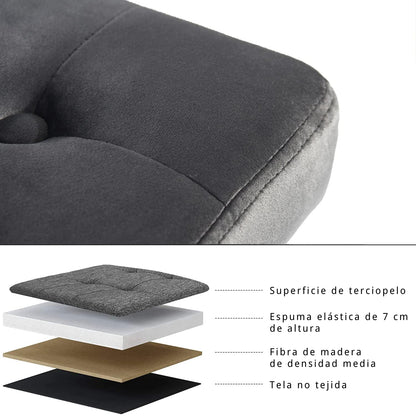 NUEVO Banco Otomano Tapizado 120cm Otomano Terciopelo Taburete para Recamara Rizzo