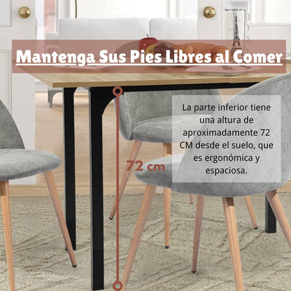 NEUVO Mesa de Comedor Extensible Rectangular: fácil de Abrir y Cerrar con Estructura metálica (Solo Mesa) MARLOWE