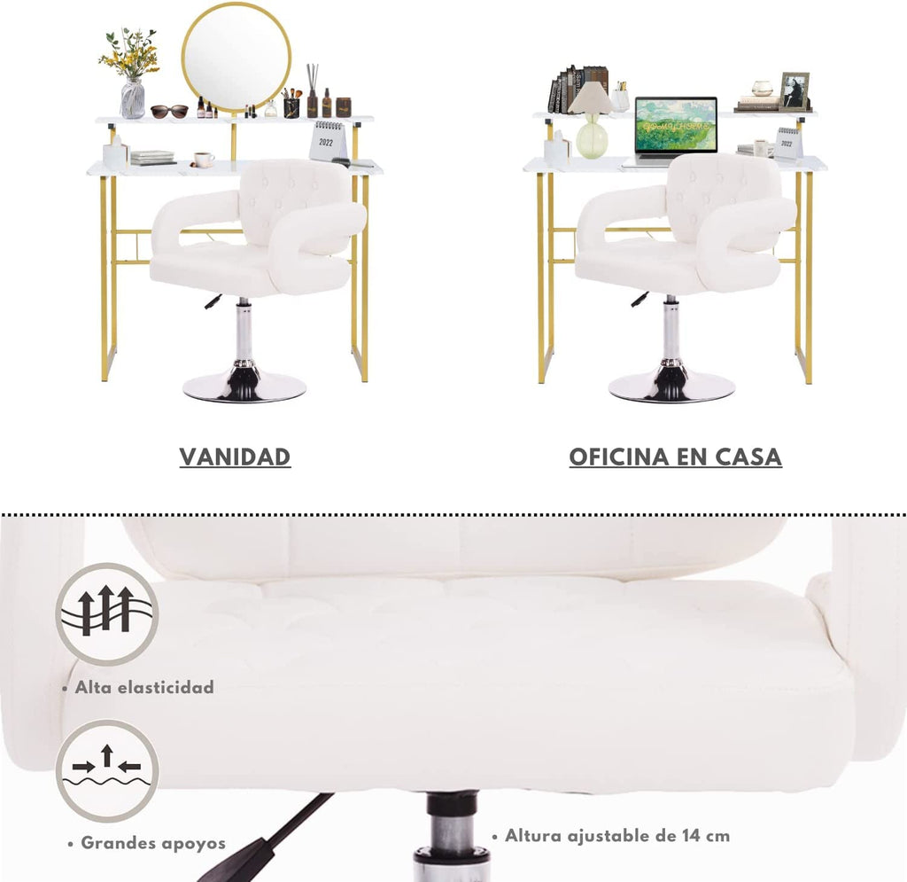 Silla de Tocador Contemporánea de Altura Ajustable 360 Rotation Akigae