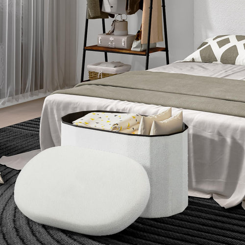 Banco Otomano Plegable con Almacenaje,Taburete con Reposapies SIYA