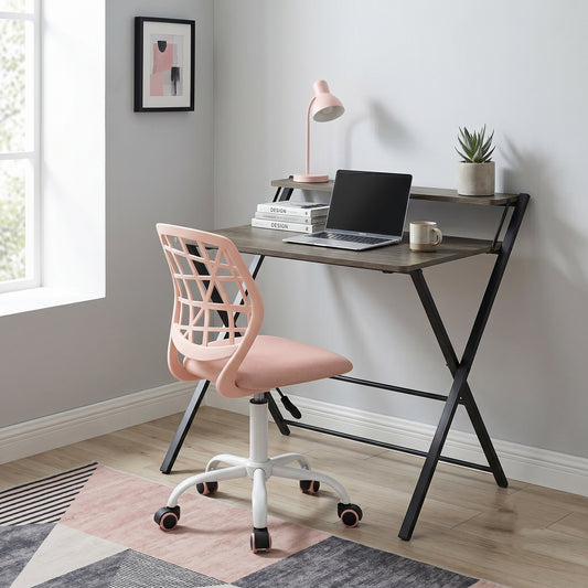 Escritorio Oficina Plegable + Silla Oficina Rosa