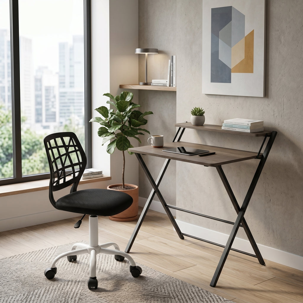 MEGAN Mesa Marrón D + Silla Carnation Negro Plica
