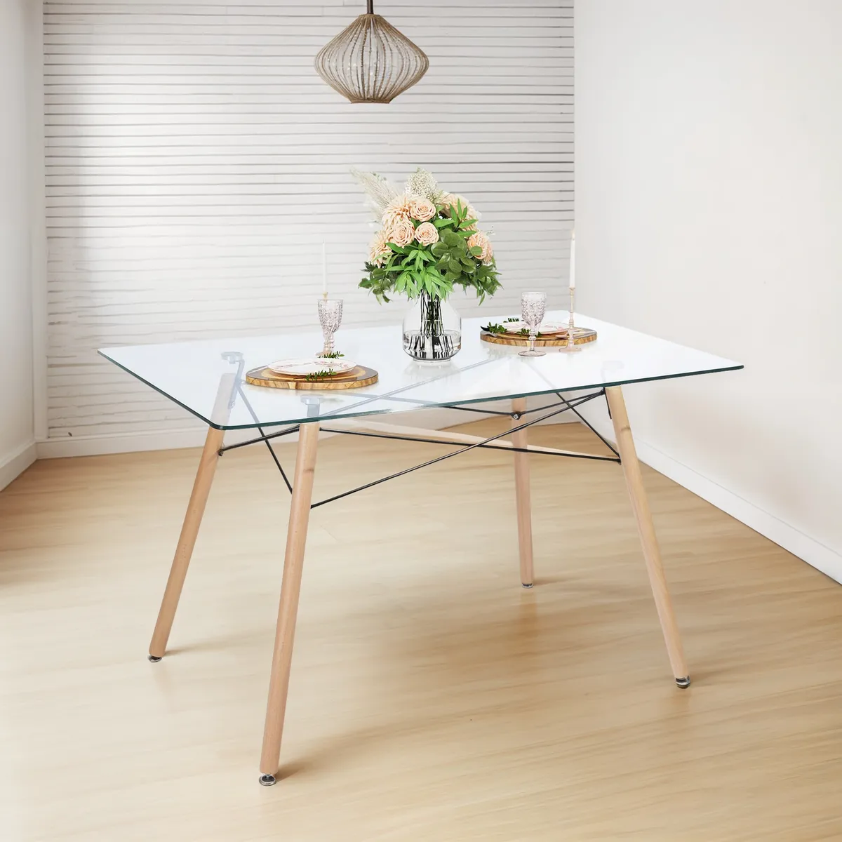 Mesa de Comedor Rectangular Cristal Zappa