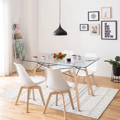 Mesa de Comedor Rectangular Cristal Zappa